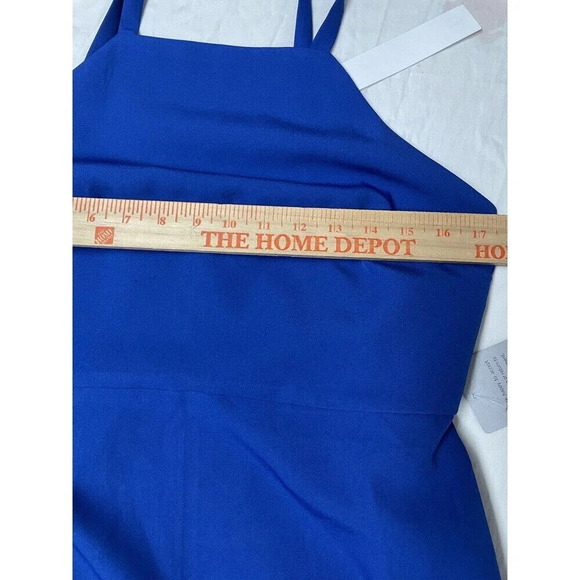 NSR Napean Sea Rd Sheath Dress Large Cobalt Blue Square Neck 90s Style Classic - Picture 11 of 15
